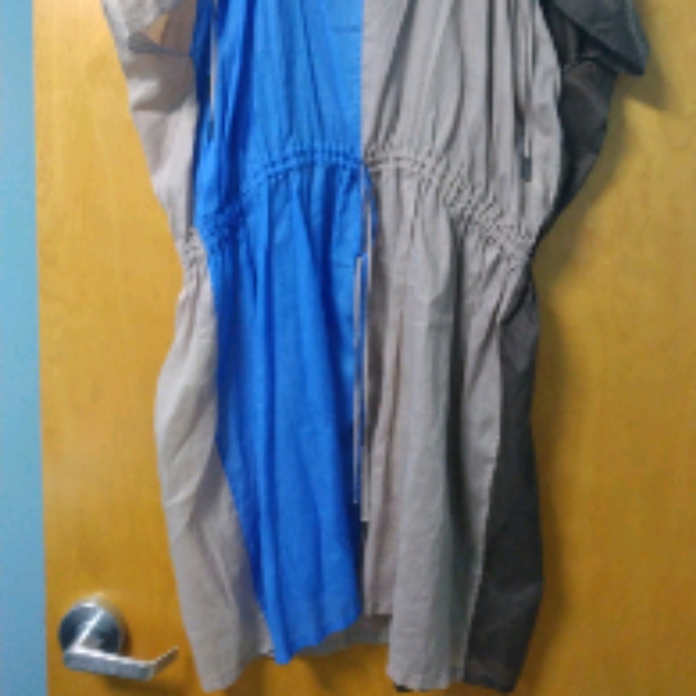 Jil Sander Color Block Drawstring 100% Cotton Dre… - image 3